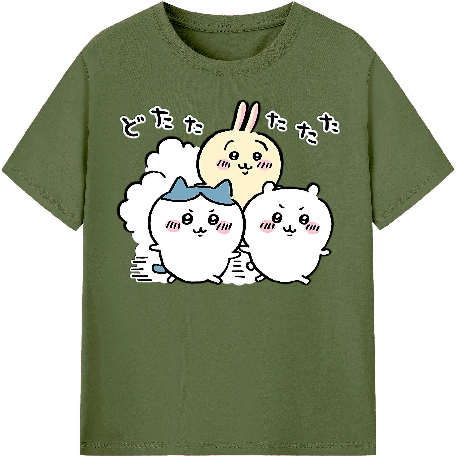 （画像用） ちいかわ ハチワレ Chii-kawa hachiware 綿100％半袖Tシャツ（フロントプリント）